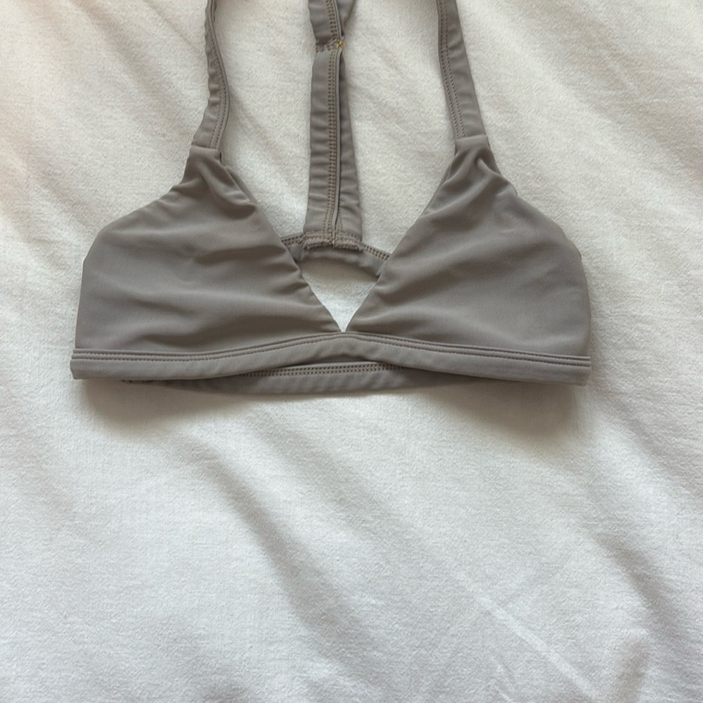 Mikoh Gray Bikini Top Minimalist Swimwear